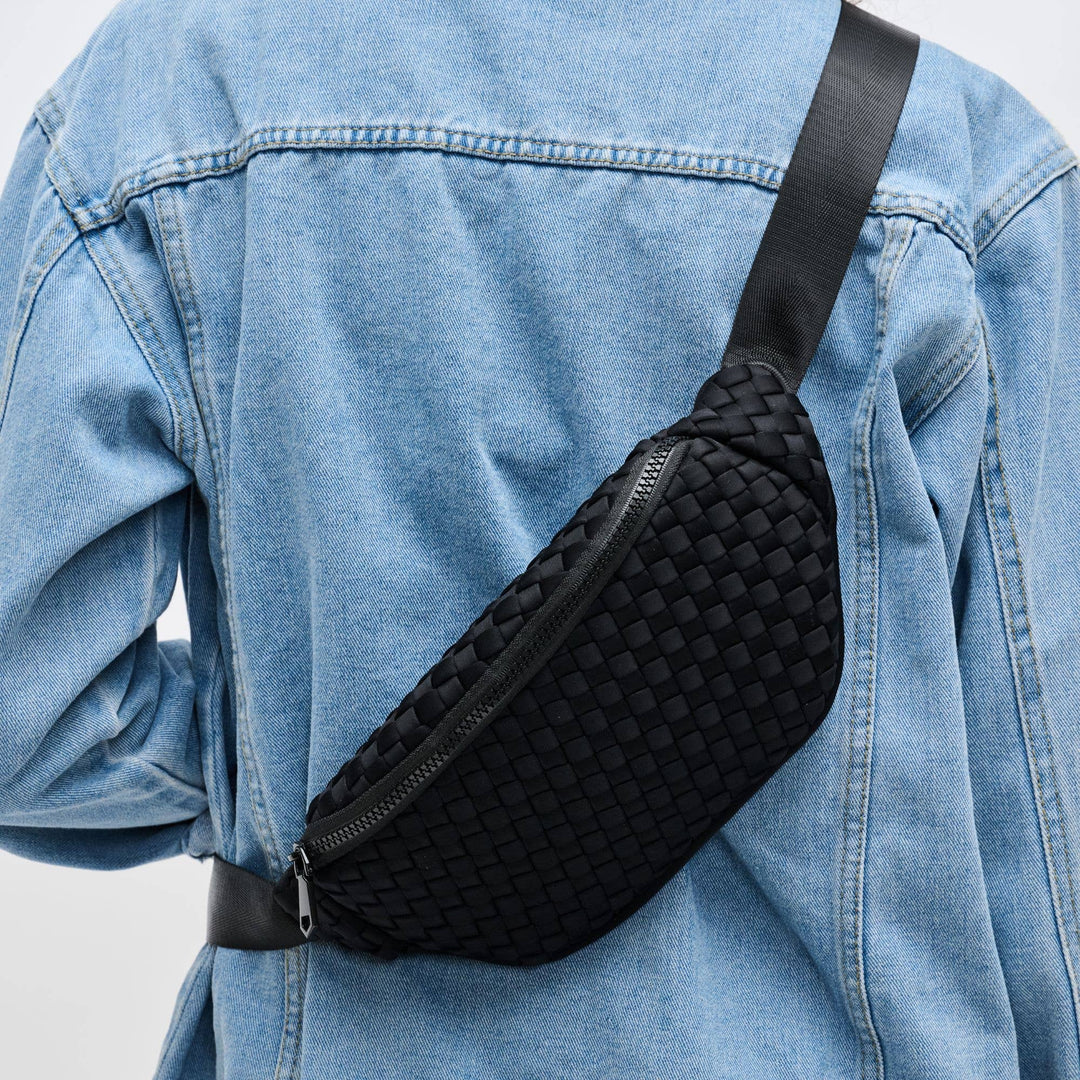 Sol and Selene Aim High  Woven Neoprene Belt Bag: Black