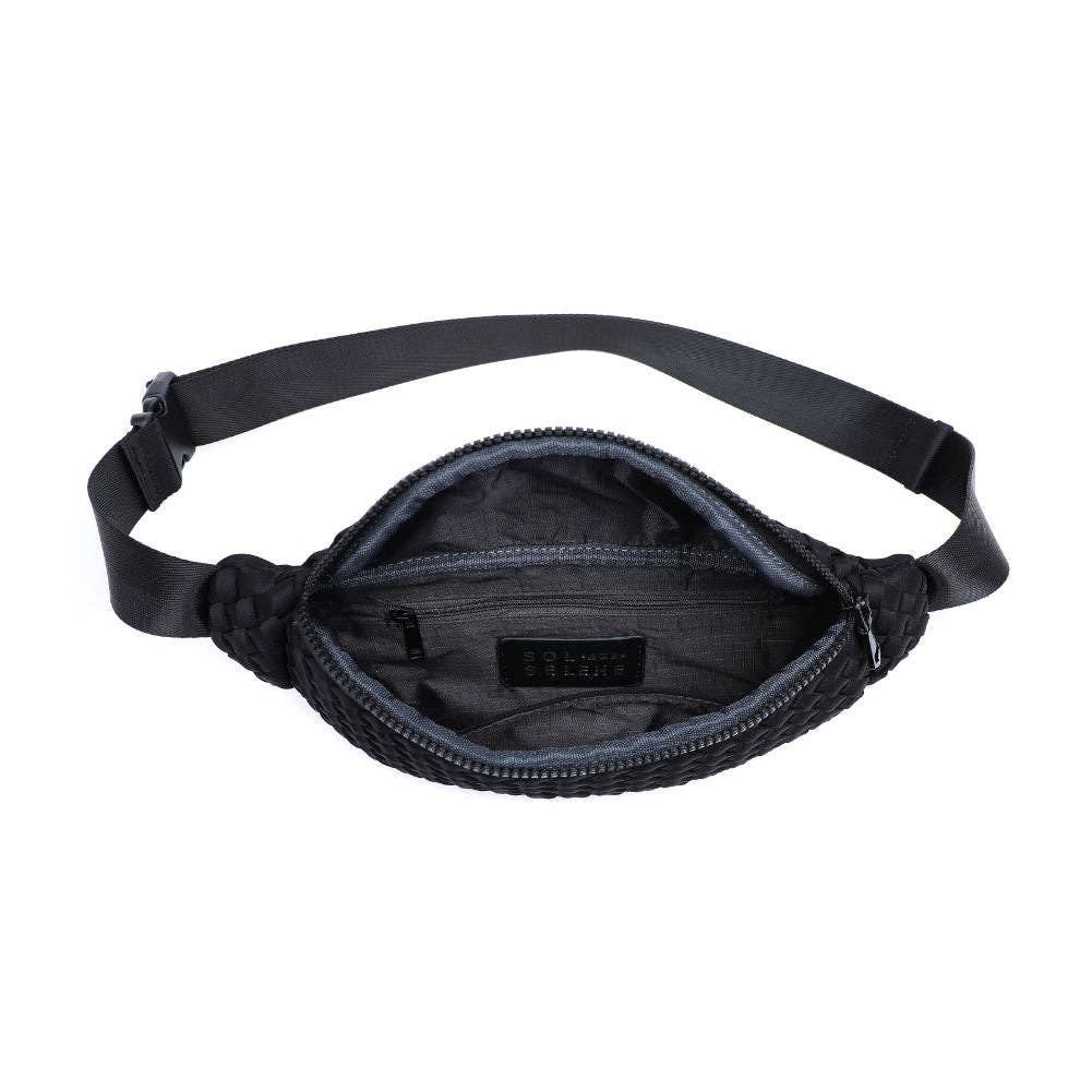 Sol and Selene Aim High  Woven Neoprene Belt Bag: Black