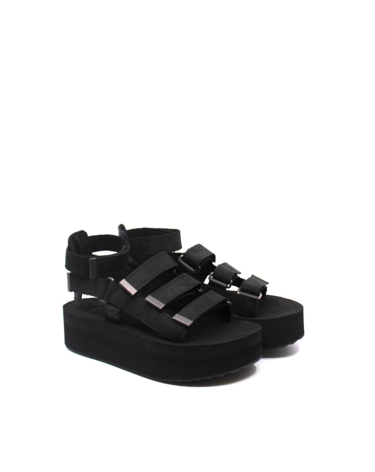 Black teva hot sale flatform