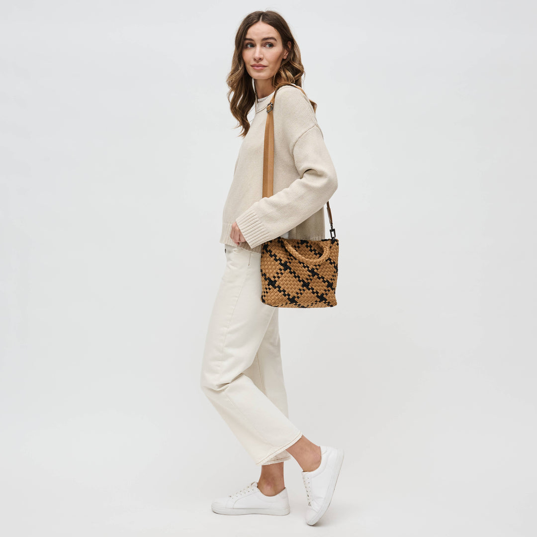 Sol and Selene Sky's The Limit - Small Woven Neoprene Crossbody: Sand Black