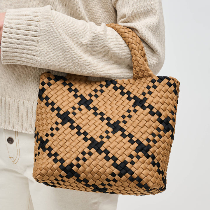 Sol and Selene Sky's The Limit - Small Woven Neoprene Crossbody: Sand Black