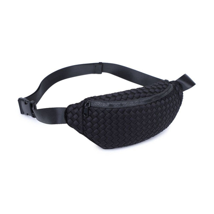 Sol and Selene Aim High  Woven Neoprene Belt Bag: Black