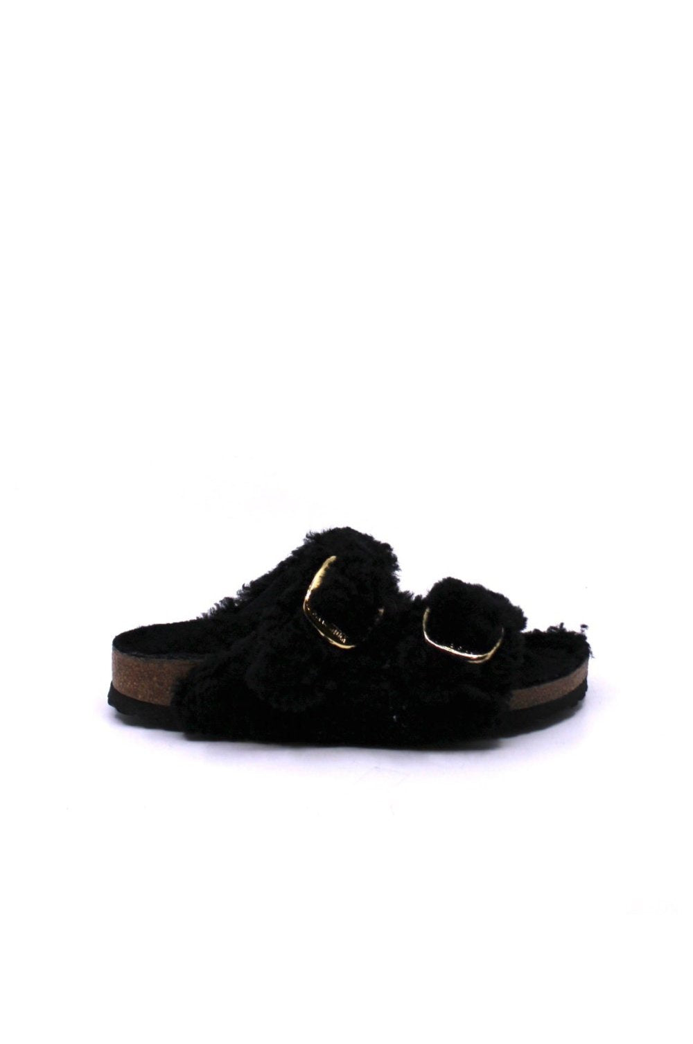 Birkenstock Arizona Big Buckle Shearling Teddy Black Narrow