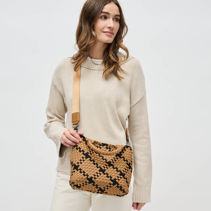 Sol and Selene Sky's The Limit - Small Woven Neoprene Crossbody: Sand Black