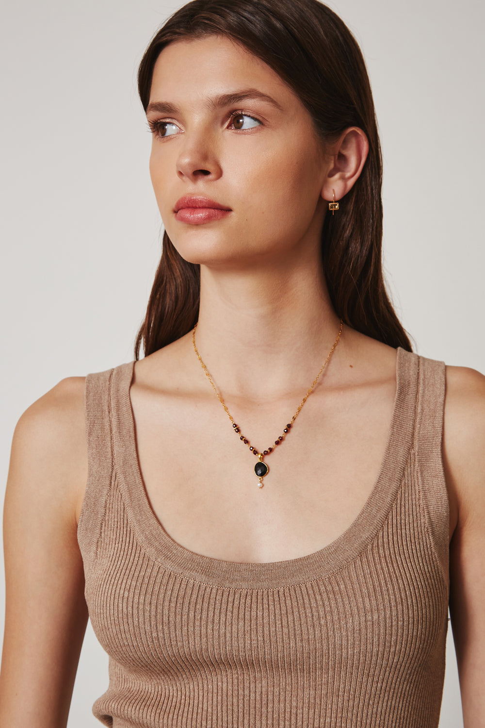 Chan Luu Garnet and Pearl Penina Pendant Necklace Dear Lucy